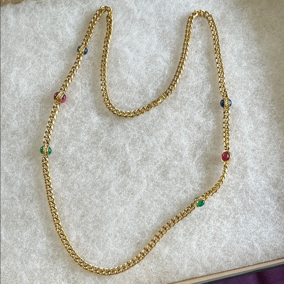Dior Gold and Red Necklace with Elegant Design